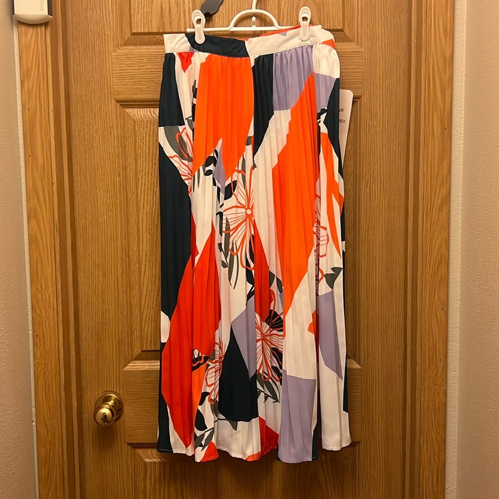 Chicwish Floral Abstract Color Block Maxi Skirt New L